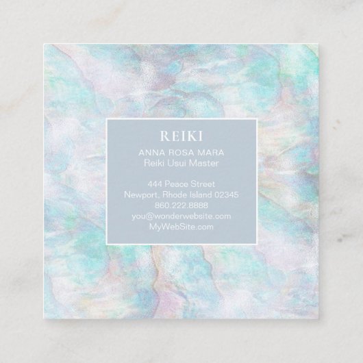 *~* Witte Lacey Mandala Pastel Blauw Roze Geel Vierkante Visitekaartje (Achterkant)