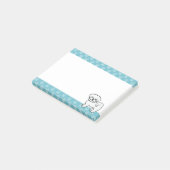 Witte Lachende Cartoon Maltezer Puppeteekening Post-it® Notes (Schuin)