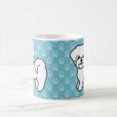 Witte Lachende Maltezer Cartoonhonden Koffiemok (Center)