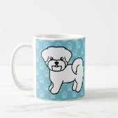 Witte Lachende Maltezer Cartoonhonden Koffiemok (Links)