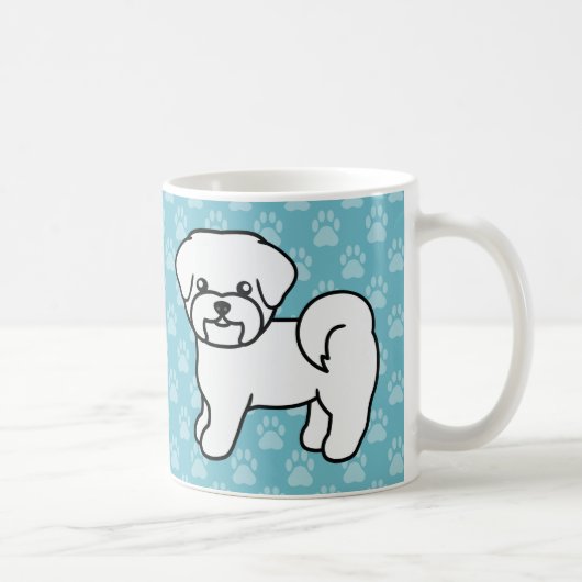 Witte Lachende Maltezer Cartoonhonden Koffiemok (Rechts)