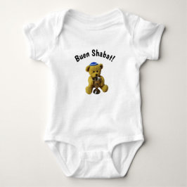Witte Ladino Shabbat Teddybeer Baby Bodysuit