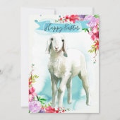 Witte Lam Gelukkige Pasen Groet Feestdagenkaart (Voorkant)