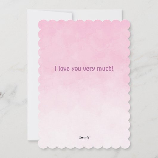 Witte Lama Grote Roze Cupcake Valentijnsdag Zoet  Feestdagenkaart (Achterkant)