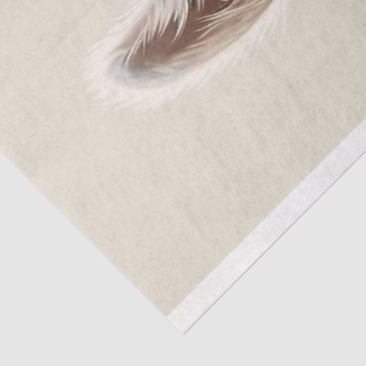 Witte lama met rode bloemglazen Decoupage Tissuepapier (Detail)