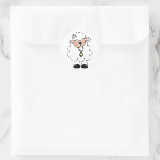 Witte lamp ronde sticker (Tas)