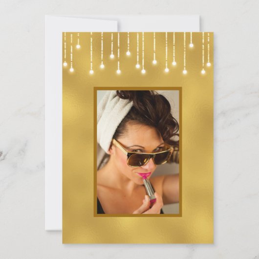 Witte lampjes Faux Metallic Gold Cactus 50 Fabulou Kaart (Achterkant)