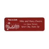 Witte Land Kerstmis Vrede op Aarde Etiket (Voorkant)