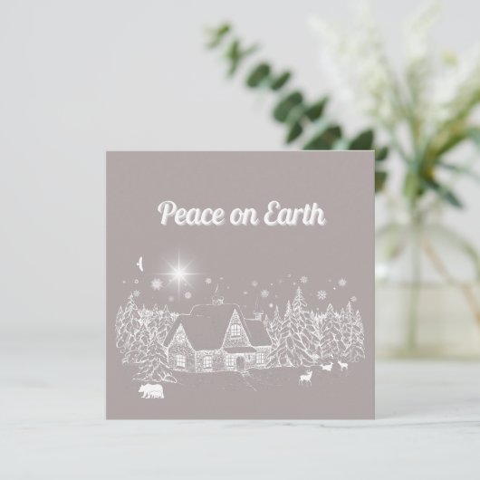Witte Land Kerstvrede op aarde Kaart (Staand voorkant)