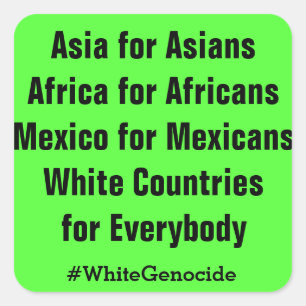 Witte landen voor iedereen vierkante sticker