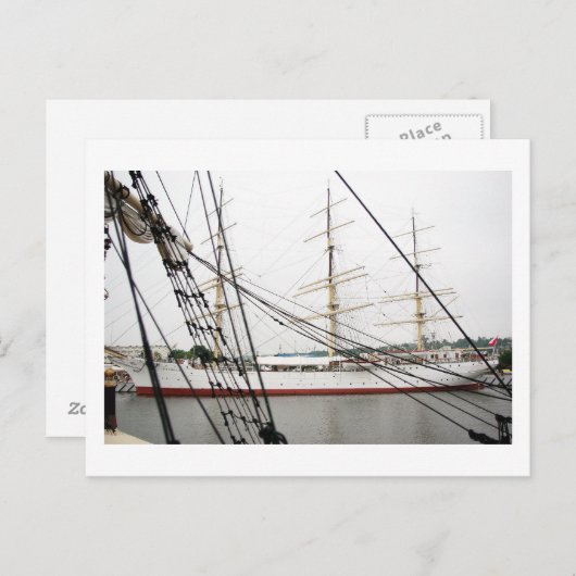 Witte lange boot - Briefkaart (Voorkant / Achterkant)