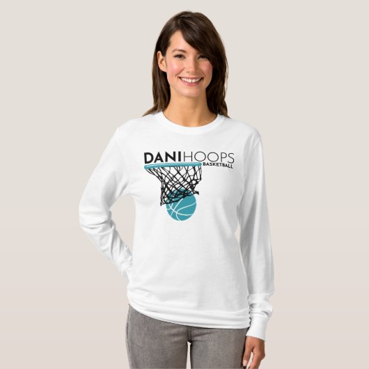Witte lange hoes - Dani Hoops Basketball T-shirt (Voorkant volledig)