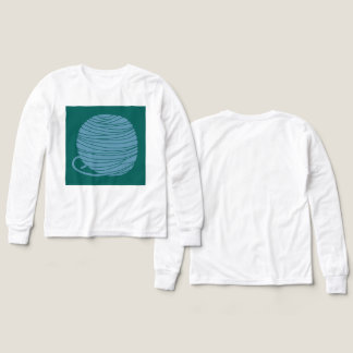 Witte lange mouw "Yarn Ball" T-shirt