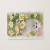 Witte langkorrelige kat legpuzzel (Horizontaal)