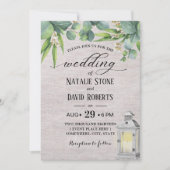  witte lantaarn Elegant Foliage Wedding Kaart (Voorkant)