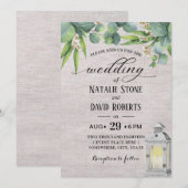  witte lantaarn Elegant Foliage Wedding Kaart (Voorkant / Achterkant)