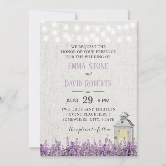  Witte Lantaarn - Floral Wedding Kaart (Voorkant)