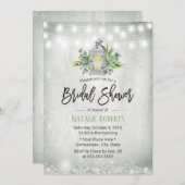 Witte Lantaarn Rustic Floral Vrijgezellenfeest Kaart (Voorkant / Achterkant)