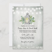  witte lantaarn Rustic String Lights Wedding Kaart (Voorkant)