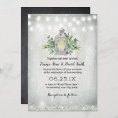 witte lantaarn Rustic String Lights Wedding Kaart (Voorkant / Achterkant)