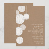 Witte Lantaarns Cardstock geïnspireerde bruiloft Kaart (Voorkant / Achterkant)
