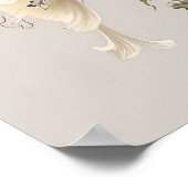 Witte Larkspur Bloemenkunst Print Poster (Hoek)