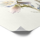 Witte Larkspur Bloemenkunst Print Poster (Hoek)