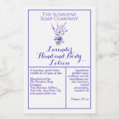 Witte Lavendel waterdichte cosmetica flesetiket Voedselcontainer Etiket (Enkel label)