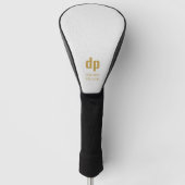 Witte leder Kijk Monogram en Persoonlijke Naam Golfheadcover (Voorkant)