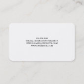 Witte leder Rustisch hout en elegante tekst Visitekaartje (Achterkant)