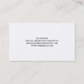 Witte leder Rustisch hout en elegante tekst Visitekaartje (Achterkant)