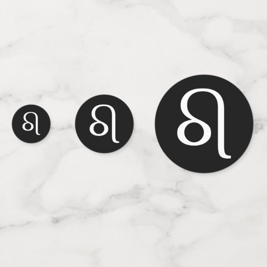 Witte Leeuw Astrologie Symbool op Zwart Confetti (Voorkanten)