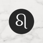 Witte Leeuw Astrologie Symbool op Zwart Confetti (Kleine voorkant)