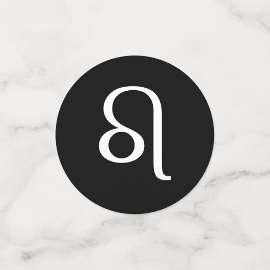 Witte Leeuw Astrologie Symbool op Zwart Confetti (Kleine voorkant)