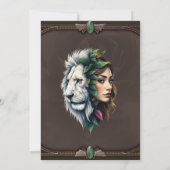 Witte leeuw en vrouw kaart (Achterkant)