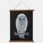 Witte leeuw hangend wandkleed (Voorkant)