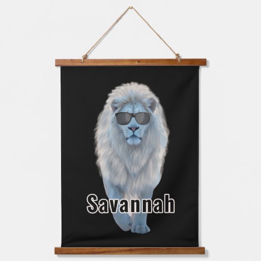 Witte leeuw hangend wandkleed (Voorkant)