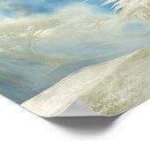 Witte leeuw - in het Poster van de Wilde Wind Kuns (Hoek)