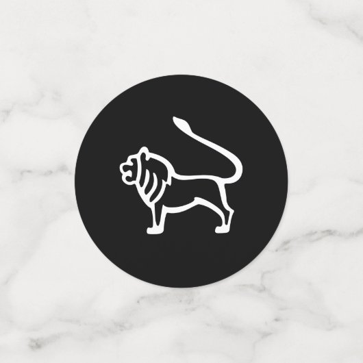 Witte Leeuw Leeuw Astrologie Dierenriem Teken op Z Confetti (Kleine voorkant)