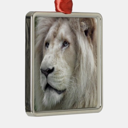 Witte leeuw metalen ornament (Rechts)