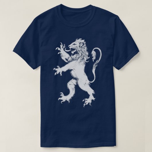 Witte Leeuw Rampant Tall T-shirt (Design voorkant)