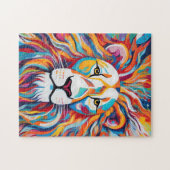 Witte leeuw schoonheid dierportret legpuzzel (Horizontaal)