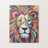 Witte leeuw schoonheid dierportret legpuzzel (Verticaal)