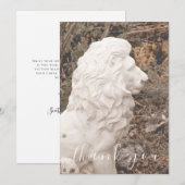 Witte Leeuw Stenen Standbeeld Vlak Dank u Kaart (Voorkant / Achterkant)