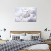 Witte Leeuw van Juda Canvas Afdruk (Insitu (Slaapkamer))