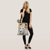 Witte Leeuw Zonnebloem Ontwerp Wildlife Safari Lee Tote Bag (Op model)