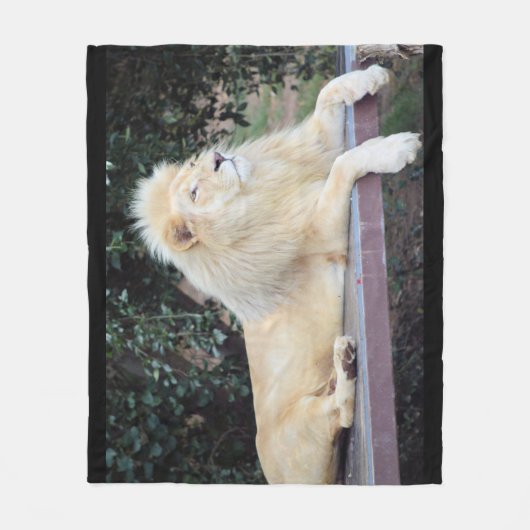 Witte leeuwdeken fleece deken (Voorkant)