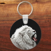 Witte leeuwenkop oerwouden digitale kunst sleutelhanger (Voorkant)