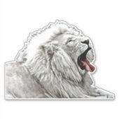 Witte leeuwenkop oerwouden digitale kunstschilder sticker (Voorkant)