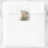 Witte leeuwerik (Panthera leo krugeri) Vierkante Sticker (Tas)